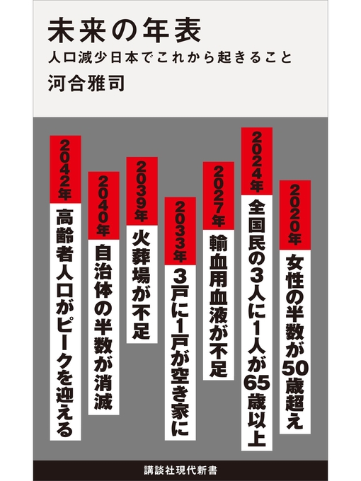 河合雅司作の未来の年表　人口減少日本でこれから起きることの作品詳細 - 予約可能